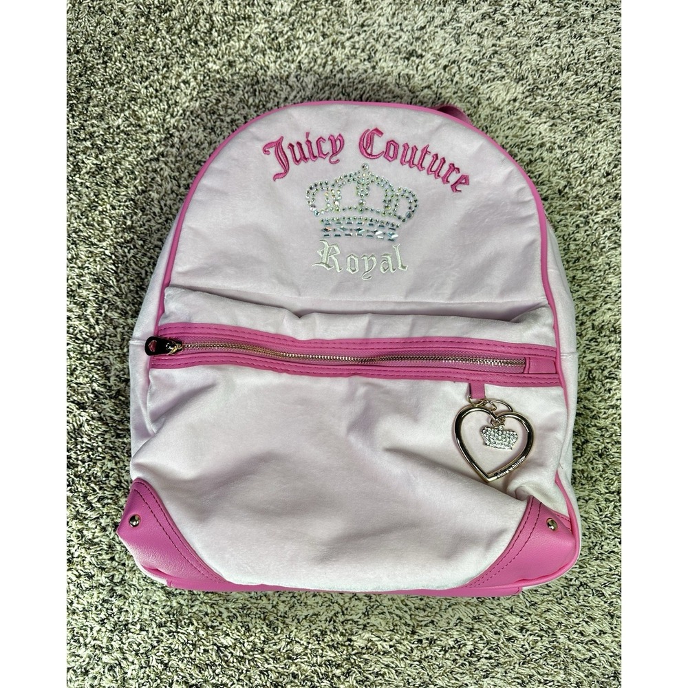Juicy Couture Pink‎ Backpack Royal Rhinestones With Heart Charm